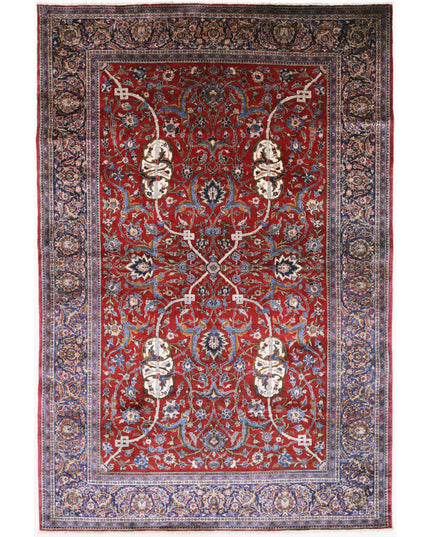 Kashan 4' 5" X 6' 9" Hand Knotted Silk Rug 4' 5" X 6' 9" (135 X 206) / Red / Silk