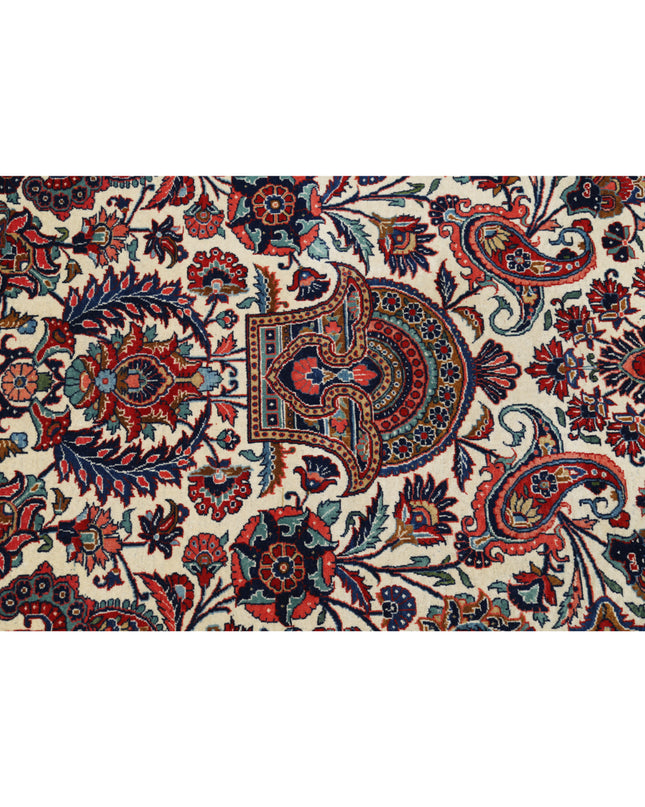 Kashan 13' 9" X 21' 6" Hand Knotted Wool Rug 13' 9" X 21' 6" (419 X 655) / Ivory / Wool