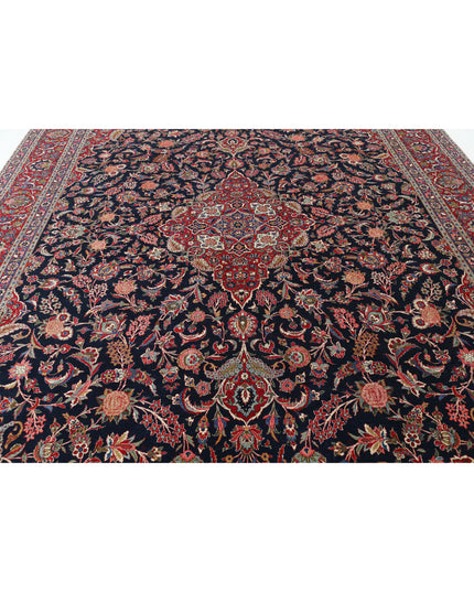 Kashan 10' 4" X 14' 4" Hand Knotted Wool Rug 10' 4" X 14' 4" (315 X 437) / Blue / Wool