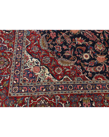 Kashan 10' 4" X 14' 4" Hand Knotted Wool Rug 10' 4" X 14' 4" (315 X 437) / Blue / Wool