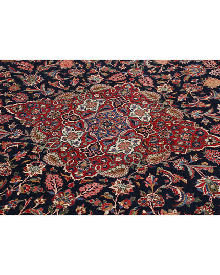 Kashan 10' 4" X 14' 4" Hand Knotted Wool Rug 10' 4" X 14' 4" (315 X 437) / Blue / Wool