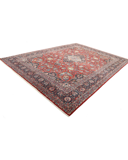 Kashan 10' 7" X 14' 3" Hand Knotted Wool Rug 10' 7" X 14' 3" (322 X 434) / Red / Wool