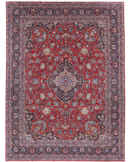Kashan 10' 7" X 14' 3" Hand Knotted Wool Rug 10' 7" X 14' 3" (322 X 434) / Red / Wool