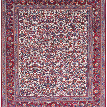 Kashan 10' 3" X 12' 1" Hand Knotted Wool Rug 10' 3" X 12' 1" (312 X 368) / Ivory / Wool