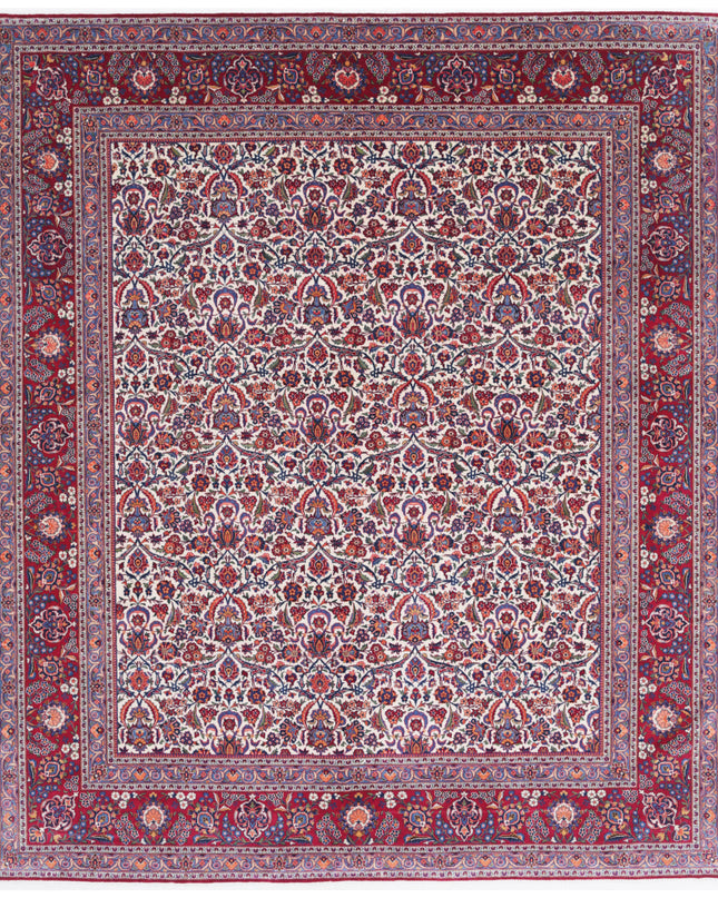 Kashan 10' 3" X 12' 1" Hand Knotted Wool Rug 10' 3" X 12' 1" (312 X 368) / Ivory / Wool