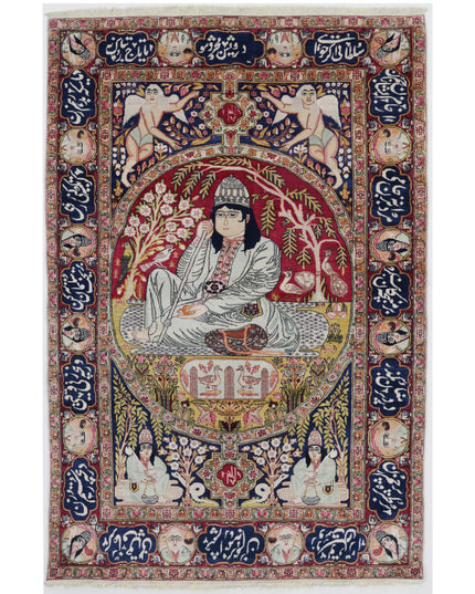 Kashan 4' 4" X 6' 6" Hand Knotted Wool Rug 4' 4" X 6' 6" (132 X 198) / Ivory / Wool