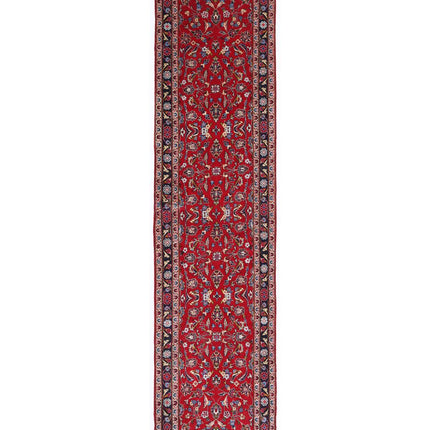 Kashan 2' 5" X 10' 0" Hand Knotted Wool Rug 2' 5" X 10' 0" (74 X 305) / Red / Wool