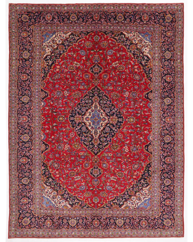 Kashan 9' 7" X 12' 9" Hand Knotted Wool Rug 9' 7" X 12' 9" (292 X 389) / Red / Wool