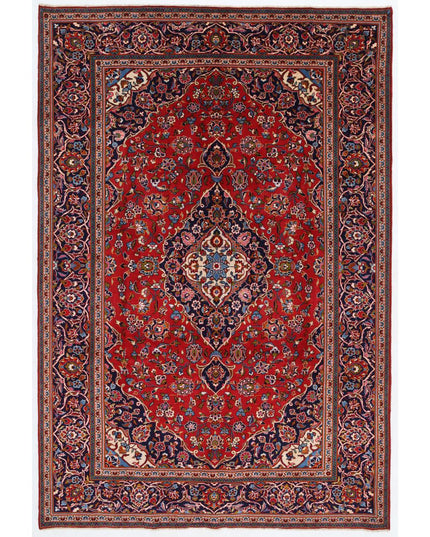 Kashan 7' 11" X 11' 8" Hand Knotted Wool Rug 7' 11" X 11' 8" (241 X 356) / Red / Wool