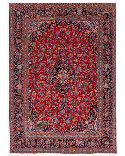 Kashan 9' 6" X 13' 5" Hand Knotted Wool Rug 9' 6" X 13' 5" (290 X 409) / Red / Wool