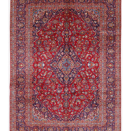 Kashan 9' 5" X 12' 10" Hand Knotted Wool Rug 9' 5" X 12' 10" (287 X 391) / Red / Wool