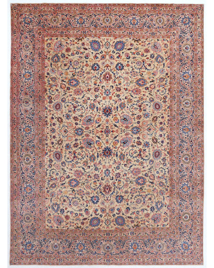 Kashan 9' 9" X 13' 3" Hand Knotted Wool Rug 9' 9" X 13' 3" (297 X 404) / Ivory / Wool