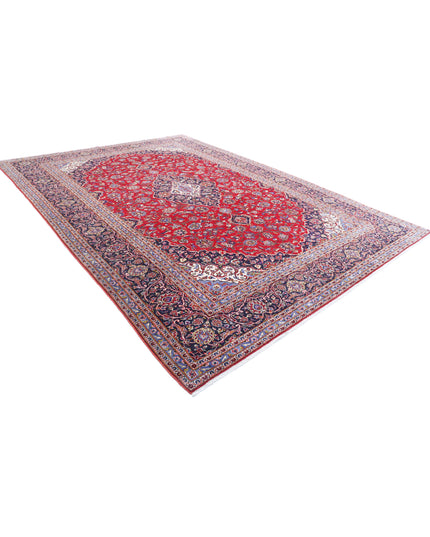 Kashan 9' 6" X 13' 6" Hand Knotted Wool Rug 9' 6" X 13' 6" (290 X 411) / Red / Wool