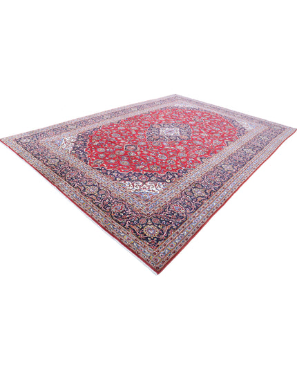 Kashan 9' 6" X 13' 6" Hand Knotted Wool Rug 9' 6" X 13' 6" (290 X 411) / Red / Wool