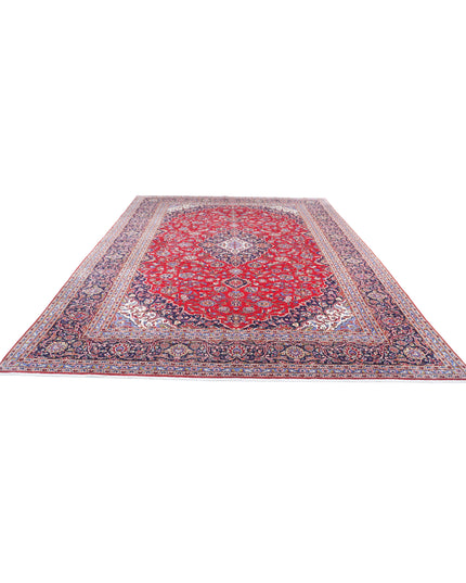 Kashan 9' 6" X 13' 6" Hand Knotted Wool Rug 9' 6" X 13' 6" (290 X 411) / Red / Wool