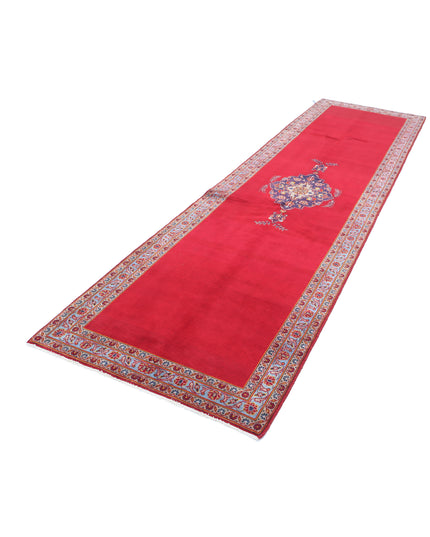 Kashan 3' 5" X 12' 3" Hand Knotted Wool Rug 3' 5" X 12' 3" (104 X 373) / Red / Wool