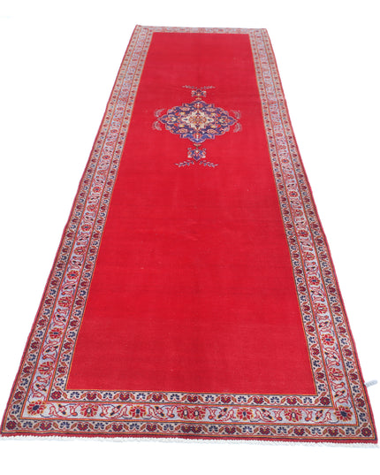 Kashan 3' 5" X 12' 3" Hand Knotted Wool Rug 3' 5" X 12' 3" (104 X 373) / Red / Wool