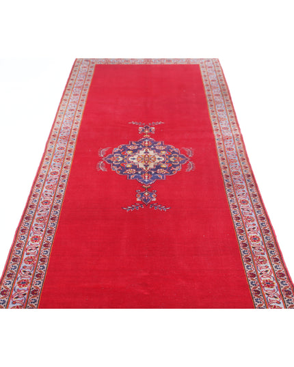 Kashan 3' 5" X 12' 3" Hand Knotted Wool Rug 3' 5" X 12' 3" (104 X 373) / Red / Wool
