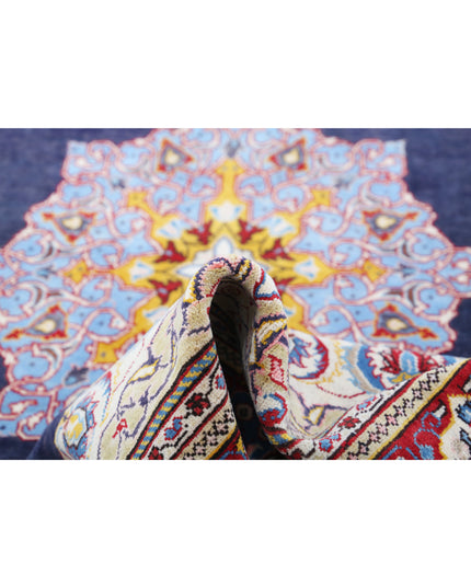 Kashan 4' 4" X 7' 3" Hand Knotted Wool Rug 4' 4" X 7' 3" (132 X 221) / Blue / Wool