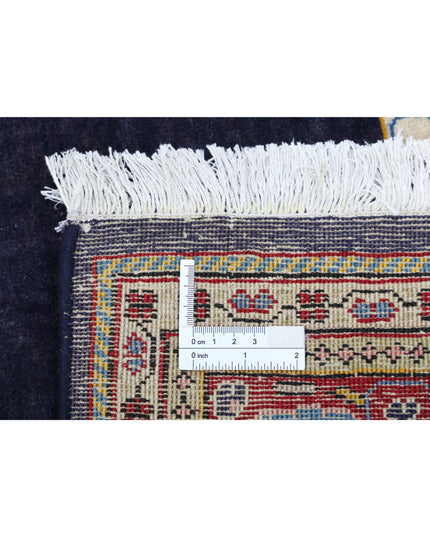 Kashan 4' 4" X 7' 3" Hand Knotted Wool Rug 4' 4" X 7' 3" (132 X 221) / Blue / Wool