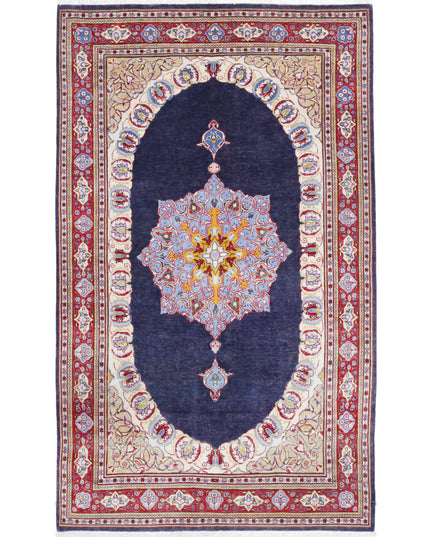 Kashan 4' 4" X 7' 3" Hand Knotted Wool Rug 4' 4" X 7' 3" (132 X 221) / Blue / Wool