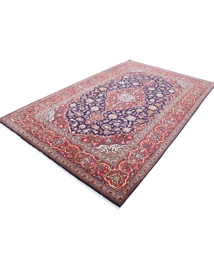 Kashan 6' 5" X 10' 3" Hand Knotted Wool Rug 6' 5" X 10' 3" (196 X 312) / Blue / Wool