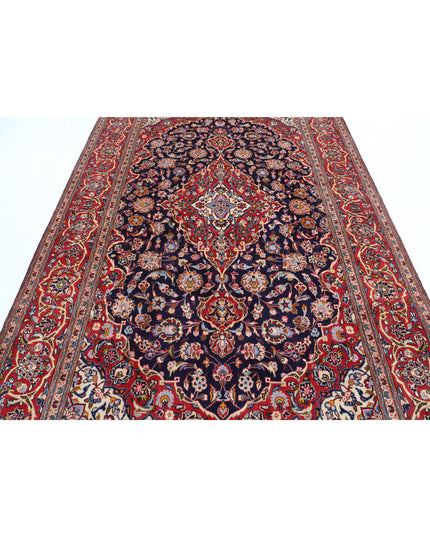 Kashan 6' 5" X 10' 3" Hand Knotted Wool Rug 6' 5" X 10' 3" (196 X 312) / Blue / Wool