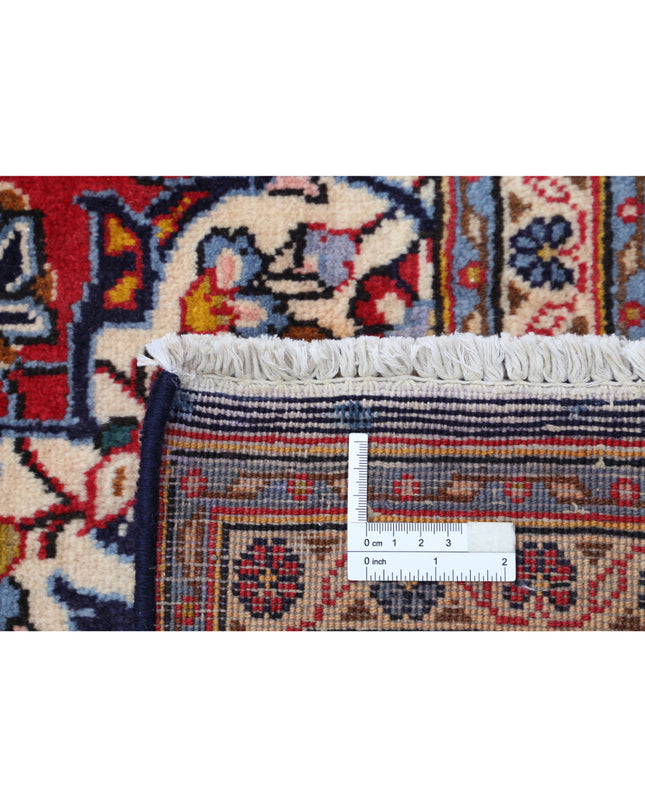 Kashan 6' 5" X 10' 3" Hand Knotted Wool Rug 6' 5" X 10' 3" (196 X 312) / Blue / Wool