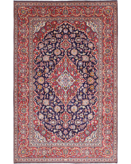 Kashan 6' 5" X 10' 3" Hand Knotted Wool Rug 6' 5" X 10' 3" (196 X 312) / Blue / Wool