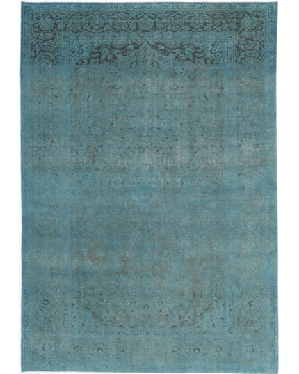 Kashan 6' 8" X 10' 0" Hand Knotted Wool Rug 6' 8" X 10' 0" (203 X 305) / Teal / Wool