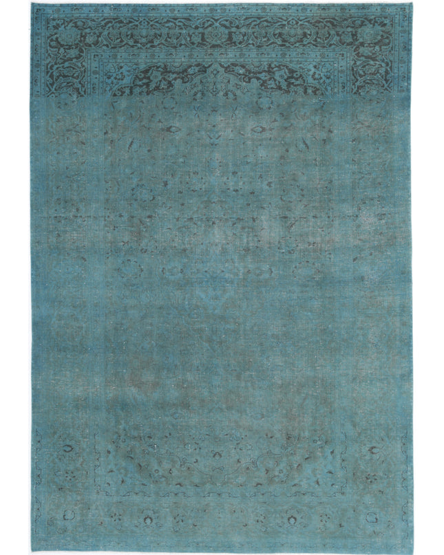 Kashan 6' 8" X 10' 0" Hand Knotted Wool Rug 6' 8" X 10' 0" (203 X 305) / Teal / Wool