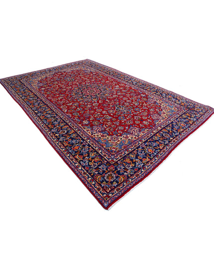Kashan  8' 0" X 12' 0" Hand Knotted Wool Rug 8' 0" X 12' 0" (244 X 366) / Red / Wool