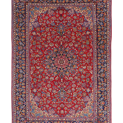 Kashan  8' 0" X 12' 0" Hand Knotted Wool Rug 8' 0" X 12' 0" (244 X 366) / Red / Wool