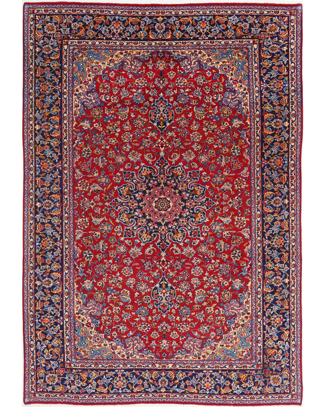 Kashan  8' 0" X 12' 0" Hand Knotted Wool Rug 8' 0" X 12' 0" (244 X 366) / Red / Wool