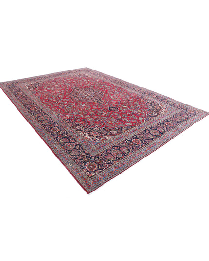 Kashan 9' 1" X 12' 7" Hand Knotted Wool Rug 9' 1" X 12' 7" (277 X 383) / Red / Wool