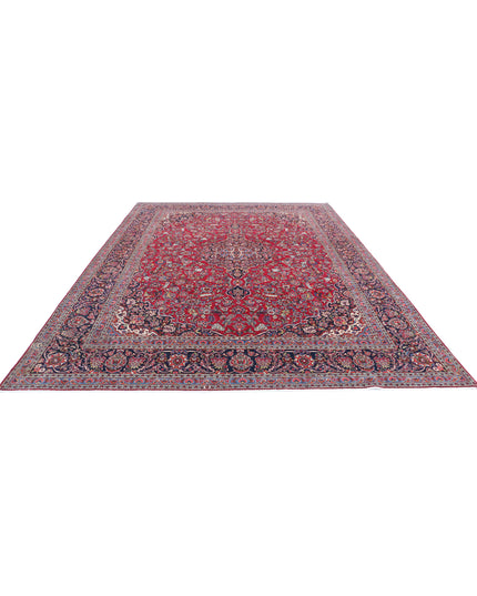 Kashan 9' 1" X 12' 7" Hand Knotted Wool Rug 9' 1" X 12' 7" (277 X 383) / Red / Wool