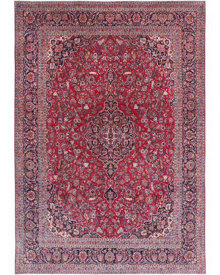 Kashan 9' 1" X 12' 7" Hand Knotted Wool Rug 9' 1" X 12' 7" (277 X 383) / Red / Wool