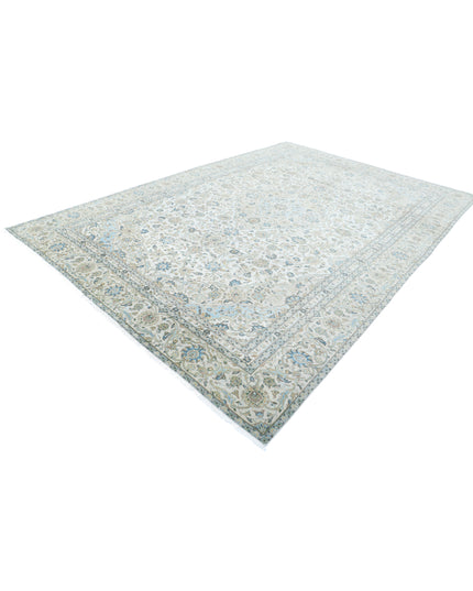 Kashan 8' 7" X 12' 7" Hand Knotted Wool Rug 8' 7" X 12' 7" (262 X 383) / Ivory / Wool