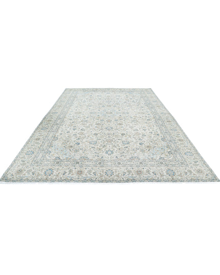 Kashan 8' 7" X 12' 7" Hand Knotted Wool Rug 8' 7" X 12' 7" (262 X 383) / Ivory / Wool
