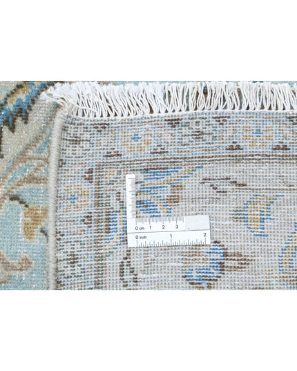 Kashan 8' 7" X 12' 7" Hand Knotted Wool Rug 8' 7" X 12' 7" (262 X 383) / Ivory / Wool