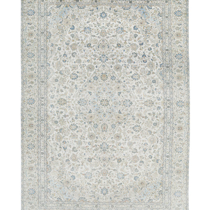 Kashan 8' 7" X 12' 7" Hand Knotted Wool Rug 8' 7" X 12' 7" (262 X 383) / Ivory / Wool