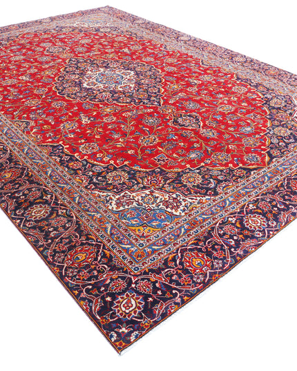 Kashan 9' 1" X 12' 9" Hand Knotted Wool Rug 9' 1" X 12' 9" (277 X 389) / Red / Wool