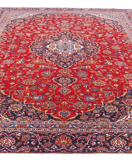 Kashan 9' 1" X 12' 9" Hand Knotted Wool Rug 9' 1" X 12' 9" (277 X 389) / Red / Wool