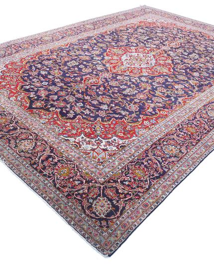 Kashan 9' 0" X 13' 2" Hand Knotted Wool Rug 9' 0" X 13' 2" (274 X 401) / Blue / Wool