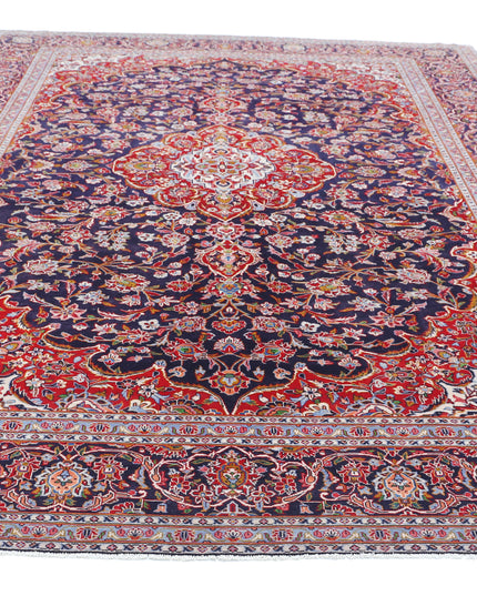 Kashan 9' 0" X 13' 2" Hand Knotted Wool Rug 9' 0" X 13' 2" (274 X 401) / Blue / Wool