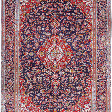 Kashan 9' 0" X 13' 2" Hand Knotted Wool Rug 9' 0" X 13' 2" (274 X 401) / Blue / Wool