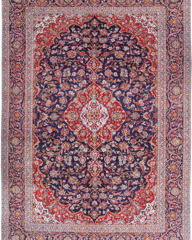 Kashan 9' 0" X 13' 2" Hand Knotted Wool Rug 9' 0" X 13' 2" (274 X 401) / Blue / Wool