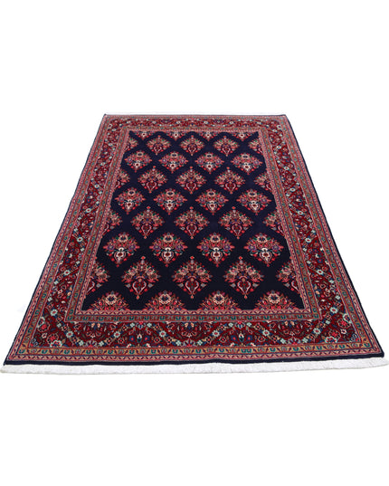 Kashan 4' 4" X 6' 9" Hand Knotted Wool Rug 4' 4" X 6' 9" (132 X 206) / Blue / Wool