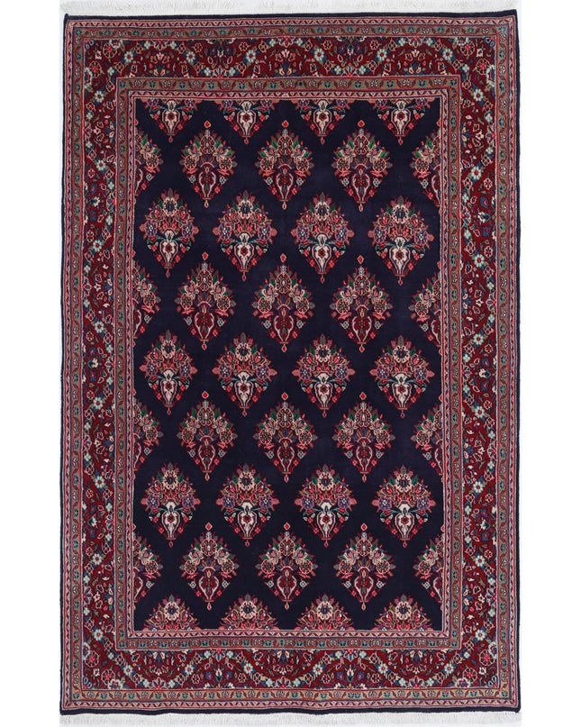 Kashan 4' 4" X 6' 9" Hand Knotted Wool Rug 4' 4" X 6' 9" (132 X 206) / Blue / Wool
