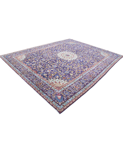 Kashan 9' 8" X 12' 4" Hand Knotted Wool Rug 9' 8" X 12' 4" (295 X 376) / Blue / Wool